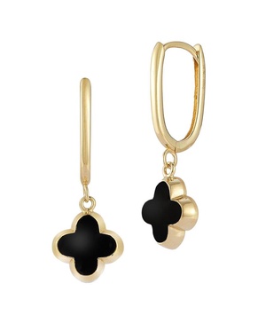 Ember Fine Jewelry 14K Black Onyx Clover Earrings