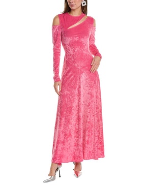 GANNI Velvet Jersey Maxi Dress