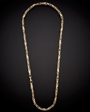 14K Italian Gold Fancy Bullet Link Necklace