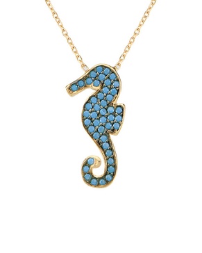 Gabi Rielle Love is Declared 14K Over Silver Crystal Seahorse Necklace