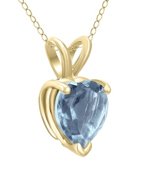 Gem Spark 14K 0.35 ct. tw. Aquamarine Necklace