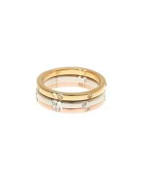 ADORNIA Gold & Rhodium Plated Crystal Set of Rings