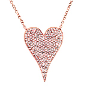 Diana M. Fine Jewelry 14K Rose Gold 0.43 ct. tw. Diamond Heart Necklace