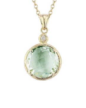 I. Reiss Color Collection 14K 2.77 ct. tw. Diamond & Green Amethyst Necklace