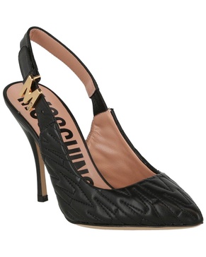 Moschino Logo Leather Slingback Pump