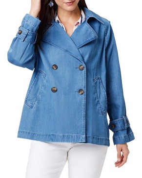 NIC+ZOE Denim Femme Trench Coat