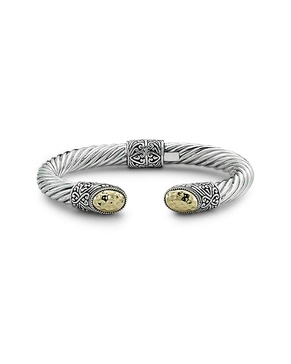 Samuel B. 18K Over Silver Hammered Bangle Bracelet