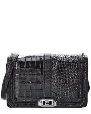 Rebecca Minkoff Love Croc-Embossed Leather Crossbody