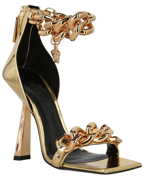 Versace Medusa Metallic Chain Leather Sandal