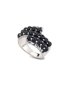 Samuel B. Silver Black Spinel Bypass Ring