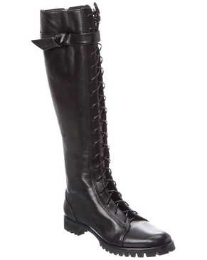 Alexandre Birman Evelyn Leather To-The-Knee Combat Boot