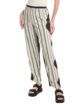 GANNI Mix Slub Stripe Elasticated Pant