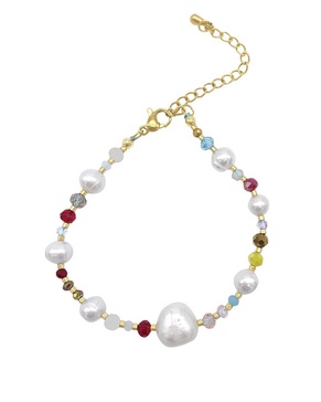 ADORNIA 14K Plated 8-8.5mm Pearl Beaded Bracelet