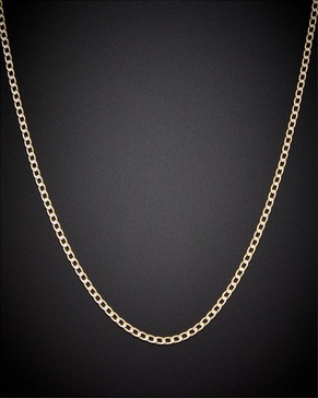 14K Italian Gold 2.4mm Semi-Solid Cuban Link Chain Necklace