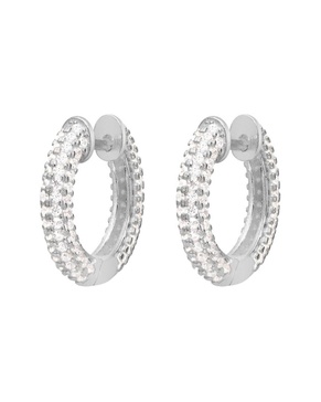 Gabi Rielle Silver CZ Huggie Hoops