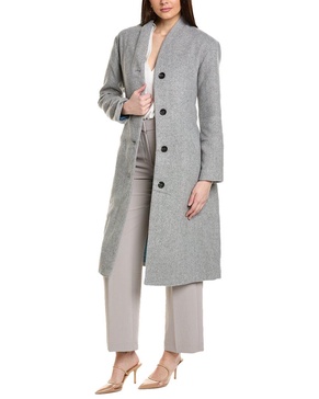 Avec Les Filles Overlap Wool-Blend Coat