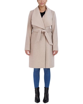 Cole Haan Wool-Blend Wrap Coat