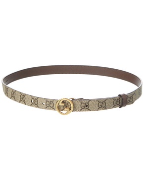 Gucci Blondie Thin GG Supreme Canvas & Leather Belt