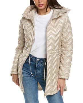 Via Spiga Chevron Quilted Coat