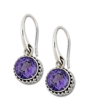 Samuel B. Silver Amethyst Filigree Earrings