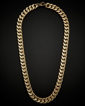 14K Italian Gold Semi-Solid Curb Link Necklace