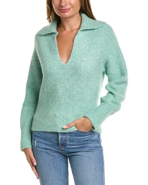 Vince Brushed Collared Alpaca & Wool-Blend Sweater