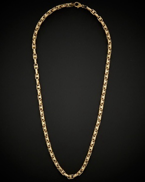 14K Italian Gold Fancy Bullet Link Necklace