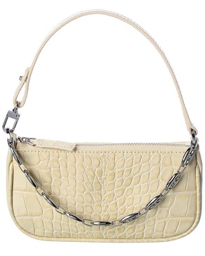 By FAR Rachel Mini Croc-Embossed Leather Shoulder Bag