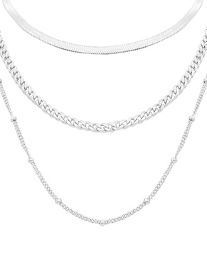 ADORNIA Stainless Steel Layered Chain Necklace