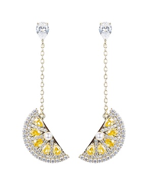 Eye Candy LA Lemon Fresh CZ Crystal Drop Earring