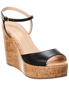 Stuart Weitzman Palmina Leather Wedge Sandal