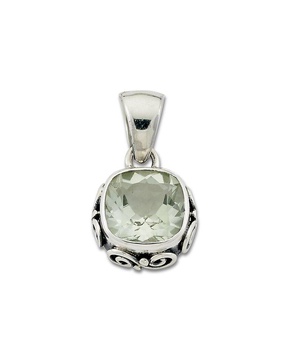 Samuel B. Silver 2.00 ct. tw. Green Amethyst Pendant