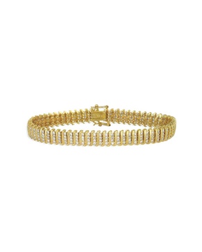 Genevive 14K Plated CZ Tennis Bracelet