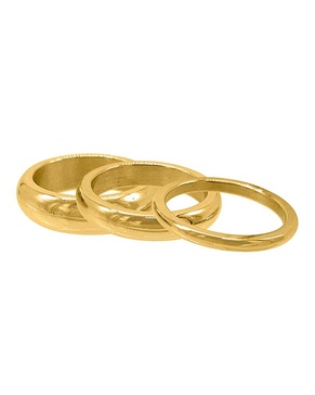 ADORNIA 14K Plated Matte Stacking Ring Set