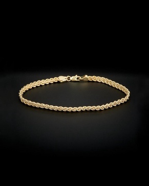 14K Italian Gold Double Row Semi-Solid Rope Bracelet