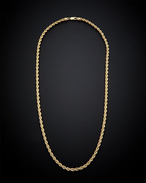 14K Italian Gold Hollow Rope Chain Necklace