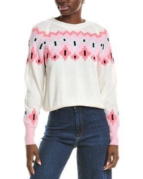 wool & cashmere-blend pastel fairisle jumper