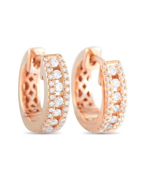 14K Rose Gold 0.35 ct. tw. Diamond Hoops