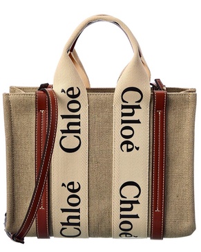 Chloé Woody Small Canvas & Leather Tote