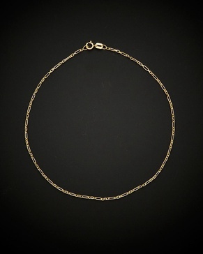 14K Italian Gold Figaro Forzatina Link Anklet