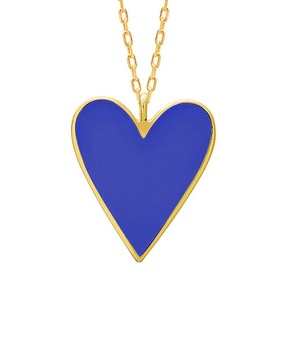 Gabi Rielle 14K Over Silver Enamel Heart Pendant Necklace