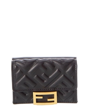 FENDI Micro Trifold Leather Wallet