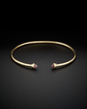 14K Italian Gold Amethyst Cuff