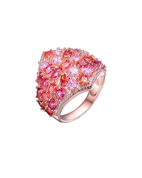 Genevive 14K Rose Gold Vermeil CZ Ring