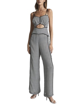 Reiss Remi Printed Wide Leg Resort Jumpsuit 