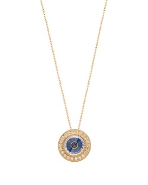 Gabi Rielle Love in Bloom 14K Over Silver CZ Evil Eye Pendant Necklace