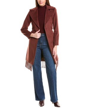 Sam Edelman Fringe Wool-Blend Wrap Coat