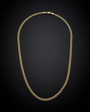 14K Italian Gold Miami Curb Chain Necklace