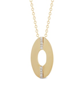 I. Reiss 14K 0.06 ct. tw. Diamond Small Open Oval Necklace