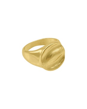 ADORNIA 14K Plated Ripple Signet Ring